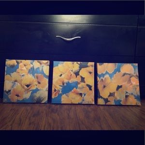 Abstract floral canvas set